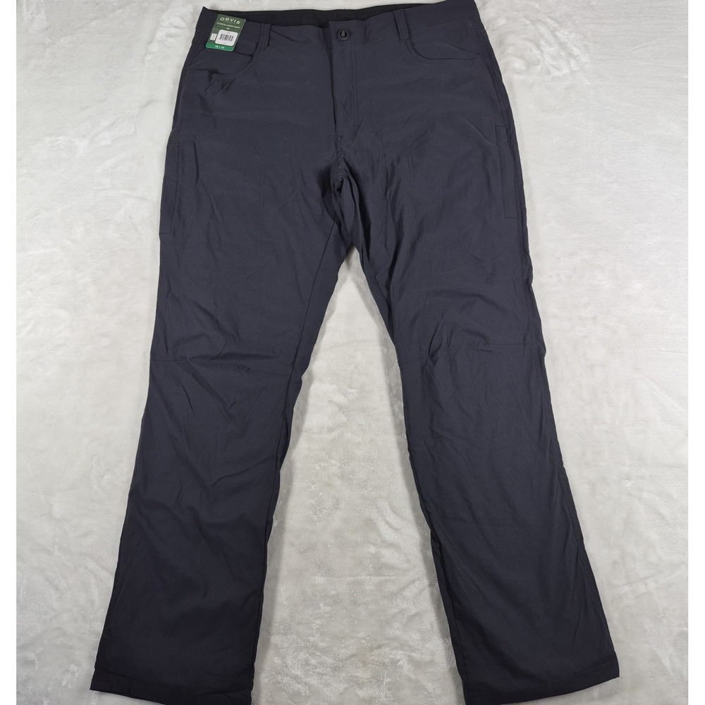 Orvis Fleece Lined Pants Men's 38x34 Black Performance Hike Camping Outdoors NWT